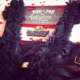 Black Flower Garland underbust harness with Angela Friedman knicker