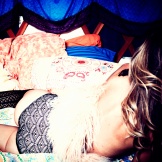 McKenna Waitley chilling out in our Almost Famous fur. Pic: Ginofoto